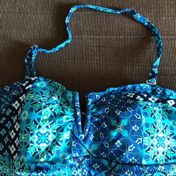 Lands’ End Bandeau tankini top - Picture 2 of 8